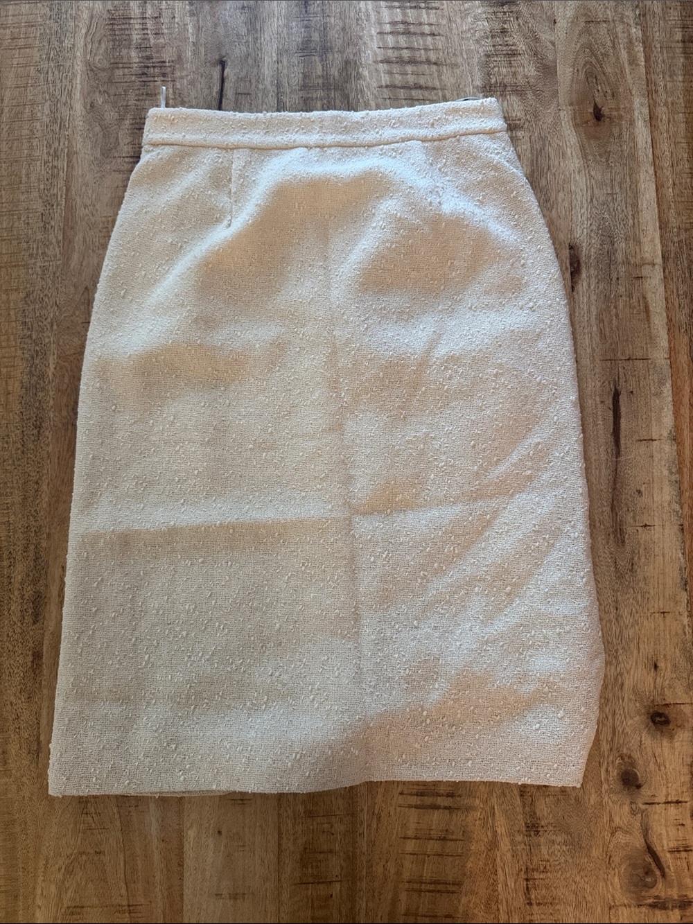 Moschino virgin wool blend tweed look Tailored Cream Pencil Skirt NEW